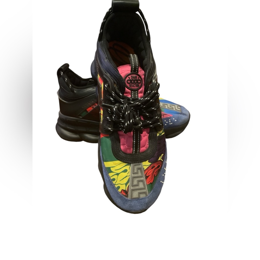 Size 45/12 Versace code chain reaction shoes, used but still in great condition
